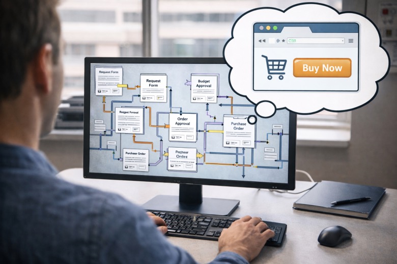 Complex procurement process versus easy maverick buying options